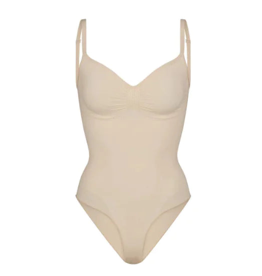 High Elastic Seamless Shapewear Jumpsuit with Sling and Open Back