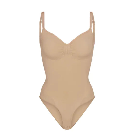 High Elastic Seamless Shapewear Jumpsuit with Sling and Open Back